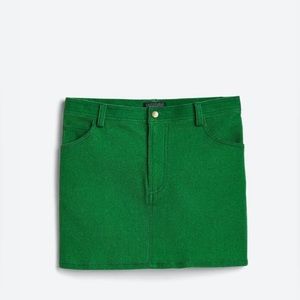 NWOT Megan Renee Rio Cotton Denim Green Mini Skirt